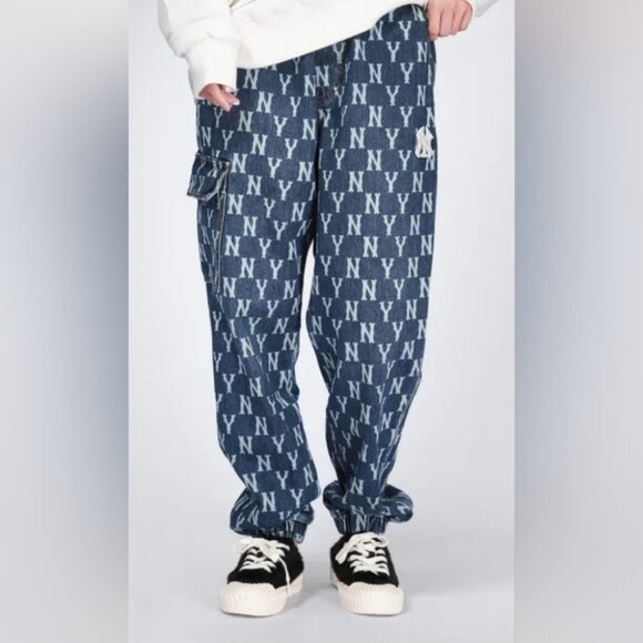 MLB Other - MLB New York Yankees Denim Cargo Jeans Pants Joggers Unisex Medium 32-34 Waist